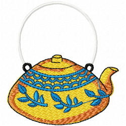Teapots Embroidery Design 7